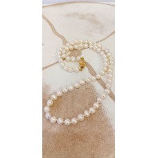 Κολιέ Μαργαριταρένιο με χρυσά κουμπώματα 14Κ (N206)